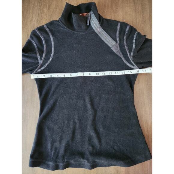 Frauenschuh womens Black Long Sleeve Mock Neck Fleece Pullover Side 1/4 Zip sz 0 - Picture 4 of 7